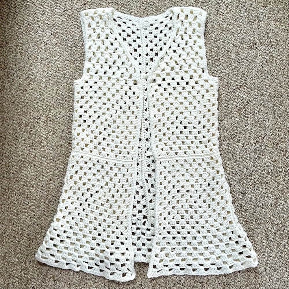 White crochet vest top